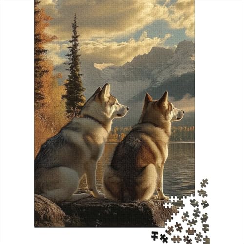 Sibirischer Husky Puzzles 1000 Teile Schwer Puzzle Spielzeug Lernspiel Impossible Herausforderungsspielzeug Für Erwachsene Und Kinder Ab 14 Jahren 1000pcs (75x50cm) von SkyClouf