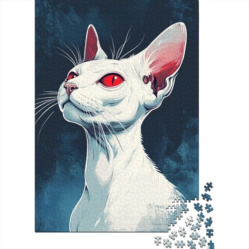Sphinxkatze Puzzles 1000 Teile Schwer Puzzle Spielzeug Pädagogisches Spiel Impossible Herausforderungsspielzeug Für Erwachsene Und Kinder Ab 14 Jahren 1000pcs (75x50cm) von SkyClouf