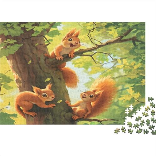 Squirrel 1000 Teile Puzzle Für Erwachsene Impossible Puzzle Squirrel Herausforderndes Home Dekoration Puzzle Einzigartiges Geschenk Holzspielzeug 1000pcs (75x50cm) von SkyClouf