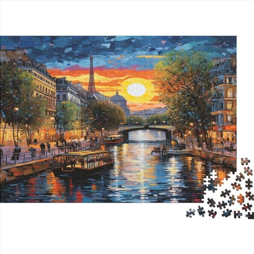 Stadtbild Architektur Puzzle 1000 Teile Puzzles Für Erwachsene Lernspiel Herausforderungsspielzeug 1000-teilige Puzzlespiel Für Erwachsene Kinder Puzzel 1000pcs (75x50cm) von SkyClouf