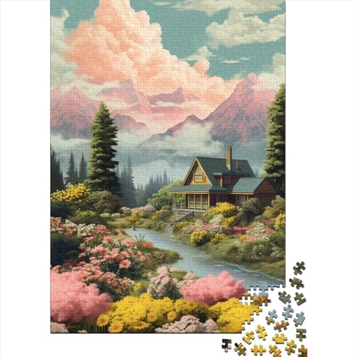 Süße Landschaft Puzzles 1000 Teile Schwer Puzzle Spielzeug Lernspiel Impossible Herausforderungsspielzeug Für Erwachsene Und Kinder Ab 14 Jahren 1000pcs (75x50cm) von SkyClouf