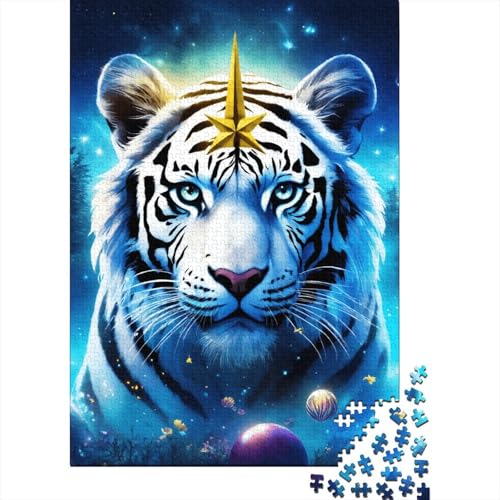 Tiger Puzzle 1000-teilige Schwer Puzzle Spielzeug Pädagogisches Spiel Impossible Herausforderung Spielzeug Für Erwachsene Kinder 1000pcs (75x50cm) von SkyClouf