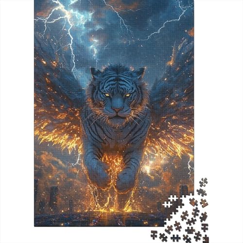 Tiger Puzzles 1000-teilige Schwer Puzzle Spielzeug Lernspiel Impossible Herausforderungsspielzeug Für Erwachsene Kinder 1000pcs (75x50cm) von SkyClouf
