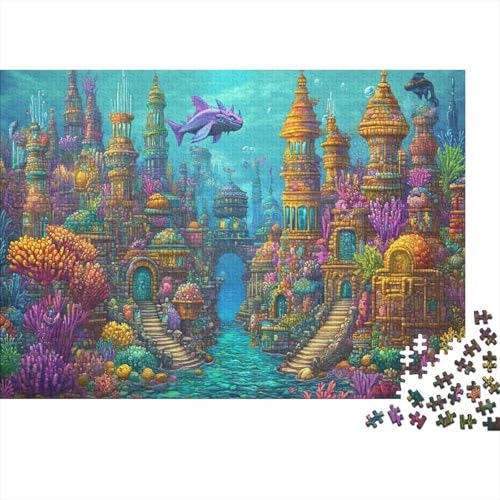 Unterwasserpalast Puzzle 1000 Teile Erwachsener Kniffel Spaß Für Die Ganze Familie - Abwechslungsreiche 1000 Puzzleteilige Motive Puzzle Erwachsene, Puzzel 1000pcs (75x50cm) von SkyClouf