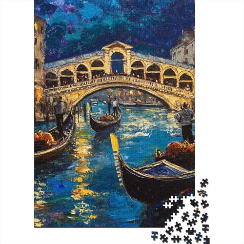 Venedig Wasserstadt Puzzle 1000-teilige Schwer Puzzle Spielzeug Pädagogisches Spiel Impossible Herausforderung Spielzeug Für Erwachsene Und Kinder in Bewährter 1000pcs (75x50cm) von SkyClouf