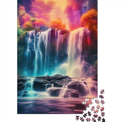 Waldkaskade Puzzle 1000-teilige Schwer Puzzle Spielzeug Pädagogisches Spiel Impossible Herausforderung Spielzeug Für Erwachsene Und Kinder in Bewährter 1000pcs (75x50cm) von SkyClouf