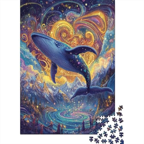 Walfisch Puzzles 1000 Stücke Unmögliches Puzzle Schwierig Abzuschließen Bildungsspiele Walfisch Puzzle Für Familien Primitives Holzpuzzle Geschenk Für Kinder 1000pcs (75x50cm) von SkyClouf