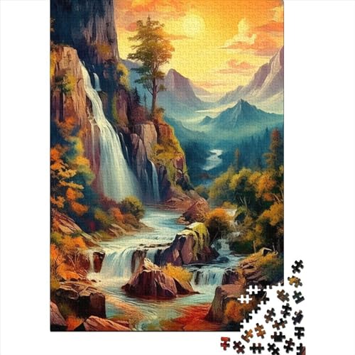 Wasserfall Puzzle 1000-teilige Schwer Puzzle Spielzeug Lernspiel Impossible Herausforderungsspielzeug Für Erwachsene Und Kinder in Bewährter 1000pcs (75x50cm) von SkyClouf