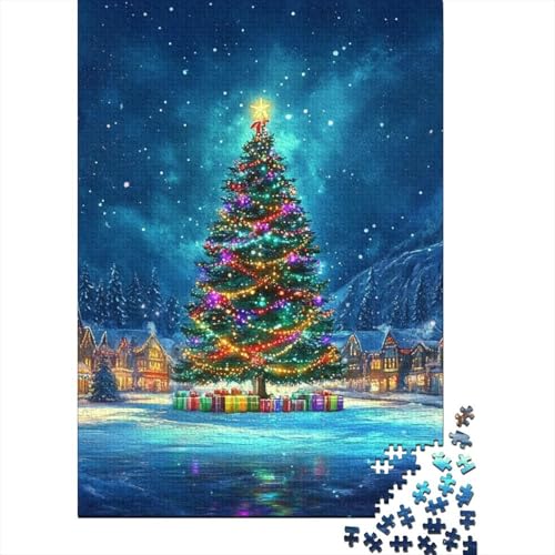 Weihnachtsbaum Puzzles 1000-teilige Schwer Puzzle Spielzeug Lernspiel Impossible Herausforderungsspielzeug Für Erwachsene Kinder 1000pcs (75x50cm) von SkyClouf