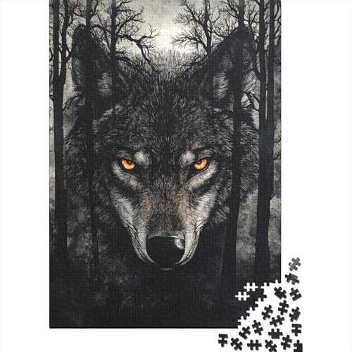 Wolf Puzzle 1000-teilige Schwer Puzzle Spielzeug Lernspiel Impossible Herausforderungsspielzeug Für Erwachsene Kinder 1000pcs (75x50cm) von SkyClouf