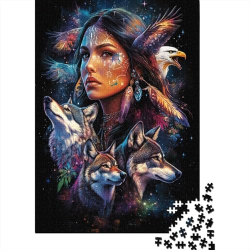 Wolf Puzzles 1000 Stücke Unmögliches Puzzle Schwierig Abzuschließen Bildungsspiele Wolf Puzzle Für Familien Primitives Holzpuzzle Schönes Geschenk 1000pcs (75x50cm) von SkyClouf