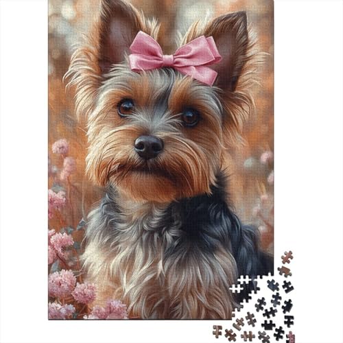 Yorkshire Terrier Puzzle 1000 Teile Schwer Puzzle Spielzeug Lernspiel Impossible Herausforderung Spielzeug Für Erwachsene Und Kinder Ab 12 Jahren 1000pcs (75x50cm) von SkyClouf