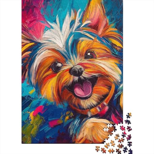 Yorkshire Terrier Puzzle 1000-teilige Schwer Puzzle Spielzeug Pädagogisches Spiel Impossible Herausforderungsspielzeug Für Erwachsene Und Kinder in Bewährter 1000pcs (75x50cm) von SkyClouf