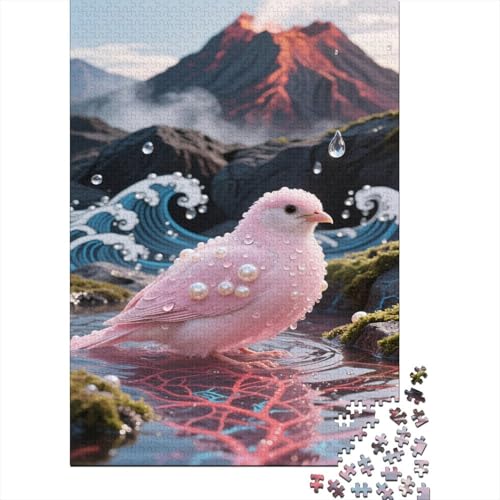 Zebrafink Puzzles 1000 Stücke Unmögliches Puzzle Schwierig Abzuschließen Bildungsspiele Zebrafink Puzzle Für Familien Primitives Holzpuzzle Geschenk Für Kinder 1000pcs (75x50cm) von SkyClouf