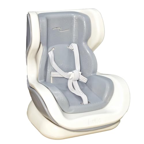 SkyJoy Puppen-Autositz für Pop Mart/Labubu Figuren (10-17cm) - Magnetischer Sicherheitssitz mit Lüftungsclip & Tischständer - Sammlerzubehör für Plüschfiguren, Autodeko (Grau) von SkyJoy