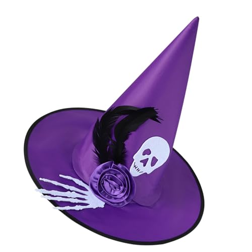 Hexenhut für Erwachsene, Zaubererhut, Cosplay, Party, Kopfbedeckung, Halloween, Kostüm, Hut, Karneval, spitzer Hexenhut mit Skelett-Hand Hexenhut für Erwachsene, Zaubererhut, Cosplay, Party, Kopfbedeckung, Halloween, Kostüm, Hut, Karneval, spitzer Hexenhut mit Skelett-Hand von SkyPOOU