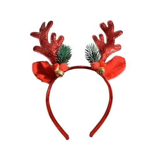 SkyPOOU Festliche Schneeflocken-Stirnbänder, Weihnachtsfeiern, Haarreifen, Party-Kopfbedeckung für Feiertage, Partys und Feiern. Rötung. Umfang: 55–60 cm von SkyPOOU