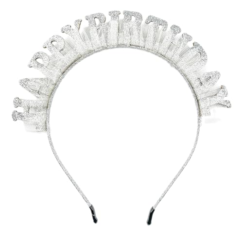 SkyPOOU Geburtstagskronen-Stirnband für Damen und Mädchen, elegantes Spitzen-Design, Kopfbedeckung für Partys und Feiern. Silberfarbenes Spitzen-Stirnband SkyPOOU Geburtstagskronen-Stirnband für Damen und Mädchen, elegantes Spitzen-Design, Kopfbedeckung für Partys und Feiern. Silberfarbenes Spitzen-Stirnband von SkyPOOU