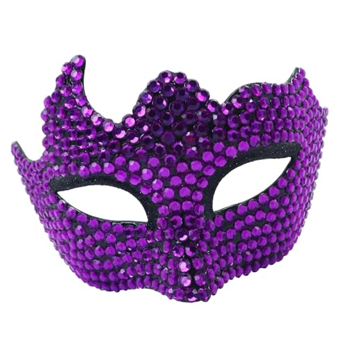 SkyPOOU Glitzernde Strasssteine, halbes Gesicht, Halloween-Kostüm, Zubehör für Partys und Veranstaltungen, verstellbarer Riemen, passend für Gesichtsform, Lavendel SkyPOOU Glitzernde Strasssteine, halbes Gesicht, Halloween-Kostüm, Zubehör für Partys und Veranstaltungen, verstellbarer Riemen, passend für Gesichtsform, Lavendel von SkyPOOU