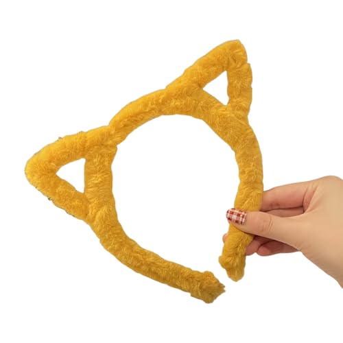 SkyPOOU Haarband mit Katzenohren, Leopardenmuster, pelziger Plüsch, für Halloween, Cosplay, Make-up, Waschen, Gesicht, Bühne, Spiel, Haarreifen, Gelb, Cir ca. 55–60 cm SkyPOOU Haarband mit Katzenohren, Leopardenmuster, pelziger Plüsch, für Halloween, Cosplay, Make-up, Waschen, Gesicht, Bühne, Spiel, Haarreifen, Gelb, Cir ca. 55–60 cm von SkyPOOU