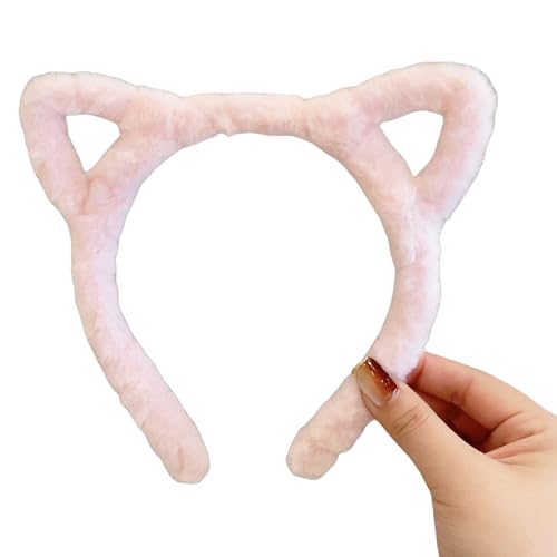 SkyPOOU Haarband mit Katzenohren, Leopardenmuster, pelziger Plüsch, für Halloween, Cosplay, Make-up, Waschen, Gesicht, Bühne, Spiel, Haarreifen, Hellfuchsia, Cir ca. 55–60 cm SkyPOOU Haarband mit Katzenohren, Leopardenmuster, pelziger Plüsch, für Halloween, Cosplay, Make-up, Waschen, Gesicht, Bühne, Spiel, Haarreifen, Hellfuchsia, Cir ca. 55–60 cm von SkyPOOU