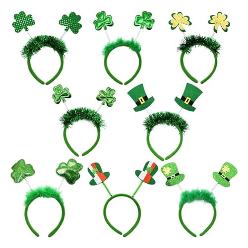 SkyPOOU Haarreif für Erwachsene, Kleeblatt/Hut, mit Pailletten, Puder, Patricks-Tag, Haarreif, Karneval, 8 Stück SkyPOOU Haarreif für Erwachsene, Kleeblatt/Hut, mit Pailletten, Puder, Patricks-Tag, Haarreif, Karneval, 8 Stück von SkyPOOU