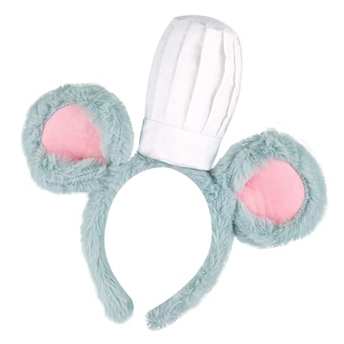 SkyPOOU Haarreif in Form einer Kochmütze, Maus-Muster, Ohren, Stirnbänder, schöner Cosplay-Kopfschmuck für Kochbegeisterte, Weiß und Fuchsia SkyPOOU Haarreif in Form einer Kochmütze, Maus-Muster, Ohren, Stirnbänder, schöner Cosplay-Kopfschmuck für Kochbegeisterte, Weiß und Fuchsia von SkyPOOU