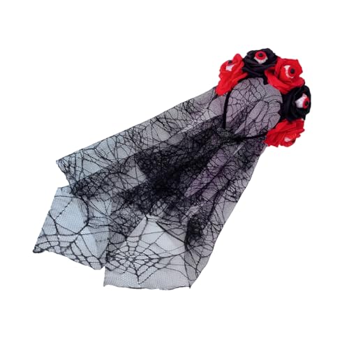 SkyPOOU Haarreif mit Hexenrose, Halloween, dekorativer Augapfelschleier, Rollenspiel, Kostüm, Abschlussball, Party, Live-Show, Kopfbedeckung, Schwarz, ca. 21 x 58 cm SkyPOOU Haarreif mit Hexenrose, Halloween, dekorativer Augapfelschleier, Rollenspiel, Kostüm, Abschlussball, Party, Live-Show, Kopfbedeckung, Schwarz, ca. 21 x 58 cm von SkyPOOU