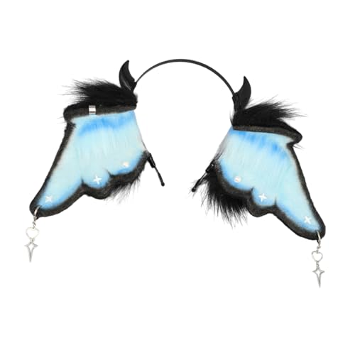 SkyPOOU Haarreif mit Teufelsohren, Halloween, Dienstmädchen, Rollenspiel, Kostüm, Zubehör, Cosplay, Kopfschmuck, Flügel SkyPOOU Haarreif mit Teufelsohren, Halloween, Dienstmädchen, Rollenspiel, Kostüm, Zubehör, Cosplay, Kopfschmuck, Flügel von SkyPOOU