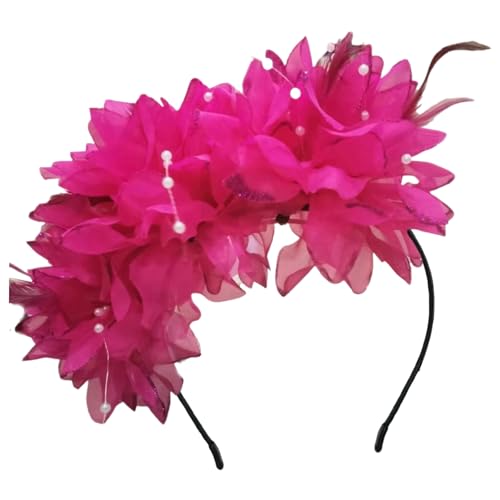 SkyPOOU Haarreif mit gefiederter Blume für Damen, übertriebener Karneval, rutschfest, Halloween, Fascinator, Haarband für formelle Abendveranstaltungen, Rose, ca. 56–58 cm SkyPOOU Haarreif mit gefiederter Blume für Damen, übertriebener Karneval, rutschfest, Halloween, Fascinator, Haarband für formelle Abendveranstaltungen, Rose, ca. 56–58 cm von SkyPOOU