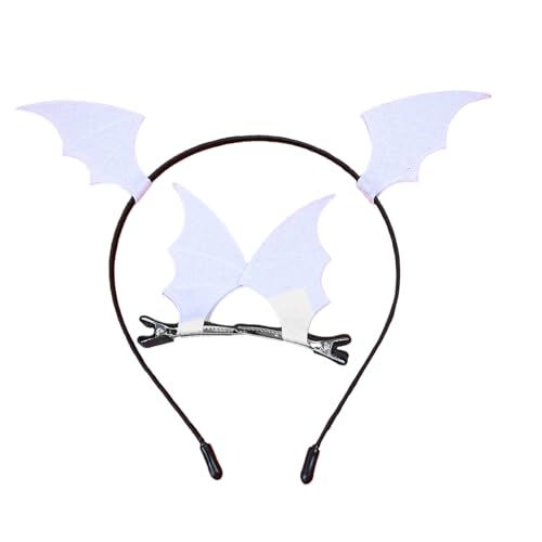 SkyPOOU Halloween-Haarreif mit Teufelshörnern, 3-teilig, Kopfschmuck und Haarspange, Cosplay, Haarschmuck für Kostümpartys, Weiß SkyPOOU Halloween-Haarreif mit Teufelshörnern, 3-teilig, Kopfschmuck und Haarspange, Cosplay, Haarschmuck für Kostümpartys, Weiß von SkyPOOU