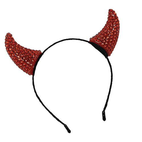 SkyPOOU Kuhhorn-Stirnbänder, Teufelskopfschmuck, festliche Party-Kopfbedeckung, Tier-Stirnbänder für Urlaub, Party, Geburtstag, Halloween, roter Diamant-Horn-Stirnband SkyPOOU Kuhhorn-Stirnbänder, Teufelskopfschmuck, festliche Party-Kopfbedeckung, Tier-Stirnbänder für Urlaub, Party, Geburtstag, Halloween, roter Diamant-Horn-Stirnband von SkyPOOU
