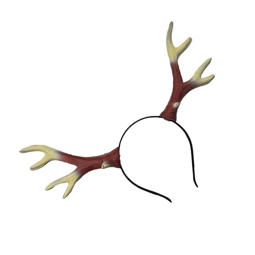 SkyPOOU Langes böses Horn-Stirnband für Erwachsene, Cosplay, Kostüm, Teufelshorn, Rentier, Halloween, Party, Cosplay, Haarteile, Braun, ca. 28 x 36 cm von SkyPOOU