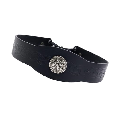 SkyPOOU Mittelalterliches PU-Leder-Stirnband, Vintage, geprägtes Haarband, Kopf-Accessoire für Cosplay-Party und Mode-Enthusiasten, Schwarz, ca. 49 x 4,70 cm SkyPOOU Mittelalterliches PU-Leder-Stirnband, Vintage, geprägtes Haarband, Kopf-Accessoire für Cosplay-Party und Mode-Enthusiasten, Schwarz, ca. 49 x 4,70 cm von SkyPOOU