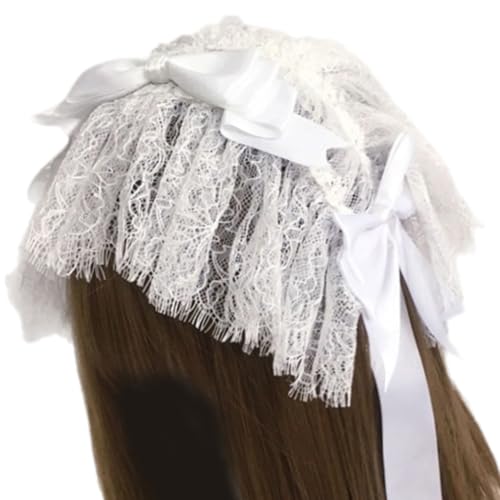 SkyPOOU Modische Spitzen-Haarbänder, Foto-Requisiten, Make-up, Spitze, Rüschen-Stirnbänder, Party-Kopfschmuck, lustige Stirnbänder für Musik-Festivals, Weiß, ca. 55–60 cm SkyPOOU Modische Spitzen-Haarbänder, Foto-Requisiten, Make-up, Spitze, Rüschen-Stirnbänder, Party-Kopfschmuck, lustige Stirnbänder für Musik-Festivals, Weiß, ca. 55–60 cm von SkyPOOU
