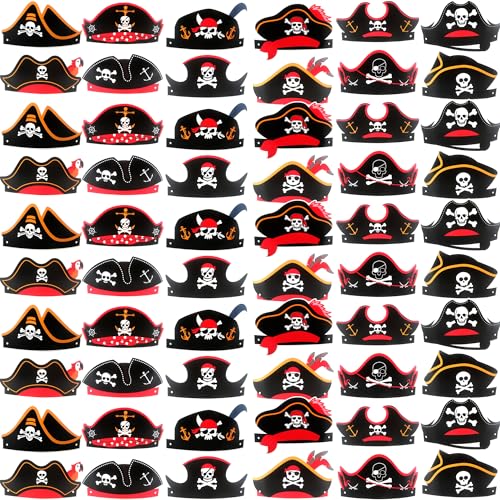 Piratenhüte aus Papier, 60 Stück, Totenkopf-Piraten-Partyhut, Kostüm, Hüte, Großpackung für Erwachsene und Kinder, Halloween, Cosplay, Party, Verkleidung, 12 Stile Piratenhüte aus Papier, 60 Stück, Totenkopf-Piraten-Partyhut, Kostüm, Hüte, Großpackung für Erwachsene und Kinder, Halloween, Cosplay, Party, Verkleidung, 12 Stile von Skyebed
