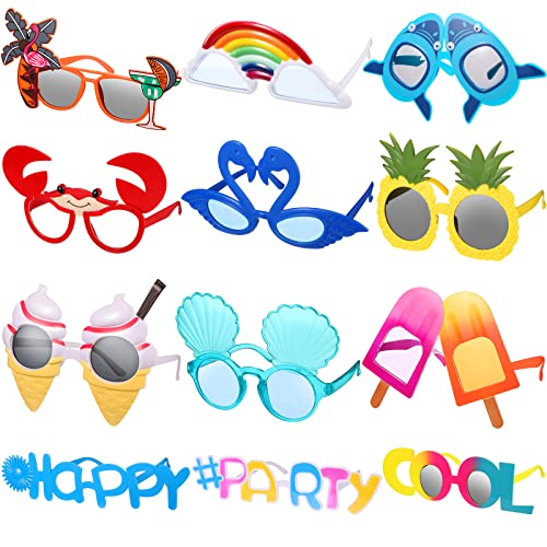 12 Paar Luau Party Sonnenbrille Lustig Hawaii Brille Strand Sonnenbrille Tropisch Strand Party Gefallen Luau Party Sonnenbrille (Stilvoller Stil) von Skylety
