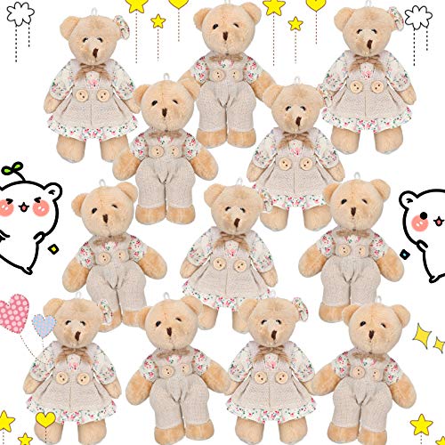 Skylety 12 Stück Mini Bär Kuscheltiere Plüschbären mit Sackleinen Kleidung Kleiner Bär Spielzeug für Geburtstag Hochzeit Dekorationen Weihnachtsfeier Gefallen Lieferungen Skylety 12 Stück Mini Bär Kuscheltiere Plüschbären mit Sackleinen Kleidung Kleiner Bär Spielzeug für Geburtstag Hochzeit Dekorationen Weihnachtsfeier Gefallen Lieferungen von Skylety