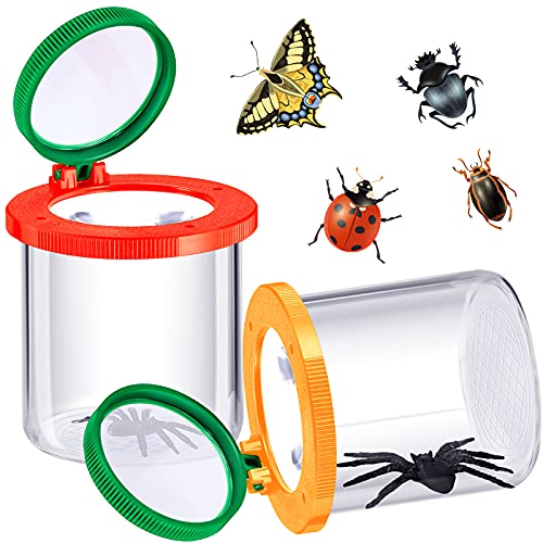 2 Stück Vergrößerung Insektenbox Einfügen Insekten Viewer Insekten Lupe Behälter Lebewesen Insekten Käfig Insekten Dose für Kinder Wissenschaft Natur Erkundung Werkzeug (Schicker Stil) von Skylety