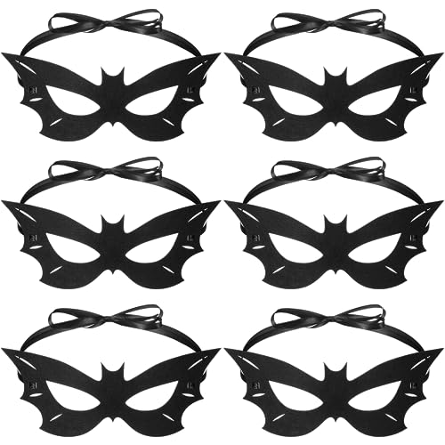 6 Stück Halloween Maskerade Augenmasken Halloween Ball Kostüm mit Gummiband Männer Maskerade Maske für Halloween Festival Karneval Kostüm Cosplay Party (Fledermaus Stil) von Skylety