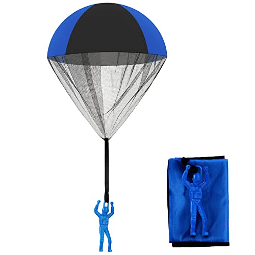 Fallschirm Spielzeug Soldaten Handwurf Armee Männer Spielzeug Fallschirm Handwurf Spielzeug Gewirr Kostenlose Outdoor Flugspielzeug für Jungen und Mädchen (Blau Schwarz) von Skylety
