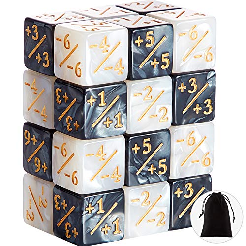 Skylety 24 Stücke Würfel Zähler Zeichen Würfel D6 Würfel Cube Loyalität Würfel Kompatibel mit MTG, CCG, Kartenspiel Zubehör, 2 Farben von FOSUBOO