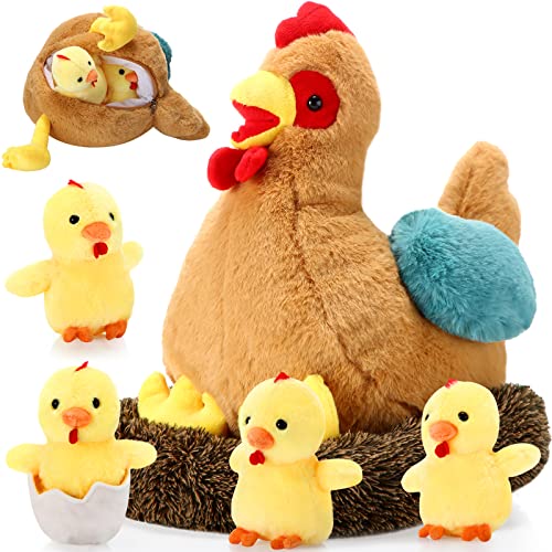 Skylety 25 cm Plüsch Ei Huhn mit Bauch mit Reißverschluss Hühnernest und Klein Baby Küken Stofftier mit Ei Gefüllt Huhn Plüschtier für Ostern Füllung Party Dekoration (Lebendiger Stil) Skylety 25 cm Plüsch Ei Huhn mit Bauch mit Reißverschluss Hühnernest und Klein Baby Küken Stofftier mit Ei Gefüllt Huhn Plüschtier für Ostern Füllung Party Dekoration (Lebendiger Stil) von Skylety