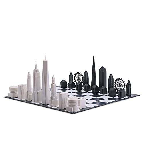Skyline Chess - London vs New York Special Edition (mit klappbarem Spielbrett) von Skyline Chess
