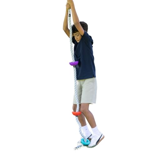 Slackers USA Ninja Rope, 2,5m langes, UV-beständiges PE Kunststoff- Kletterseil (Ø 3cm) mit 4 runden Fußtritten, einfache Befestigung an Ninja Lines, Schaukelgestellen, Baumhäusern oder Ästen, 980025 von Slackers