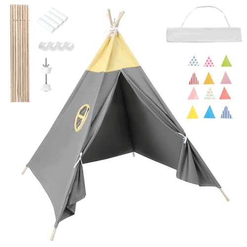 Sleeleece Tipi Zelt für Kinder,Kindertipi,Klassisches Indisches Spielzelt für Kinder,Faltbares Spielhaus für drinnen oder draußen,Kinderzelte aus für Mädchen und Jungen mit Tragetasche Sleeleece Tipi Zelt für Kinder,Kindertipi,Klassisches Indisches Spielzelt für Kinder,Faltbares Spielhaus für drinnen oder draußen,Kinderzelte aus für Mädchen und Jungen mit Tragetasche von Sleeleece