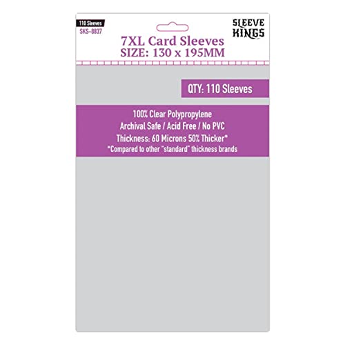 Premium Kartenhüllen – 7XL Hüllen (130 mm x 195 mm) – 110 Hüllen pro Packung von Sleeve Kings