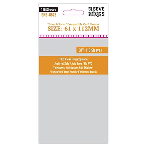 Premium französische Tarotkartenhüllen – 61 x 112 mm, 110 Hüllen pro Packung von Sleeve Kings