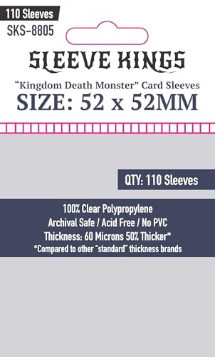 Sleeve Kings Kingdom Death Monster Kartenhüllen (52 x 52 mm), 110 Stück, 60 Mikrometer von Sleeve Kings