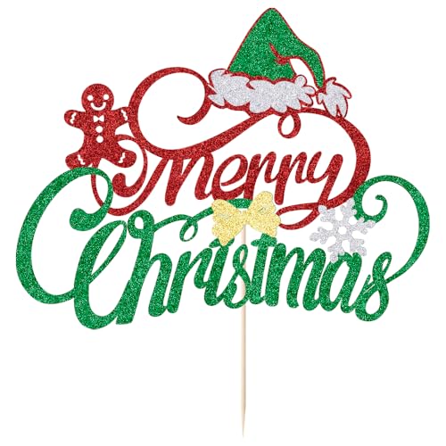 Merry Christmas Cake Topper für Winterparty, Geburtstag, Neujahr, Babyparty-Dekoration (2) von Sleyberoy